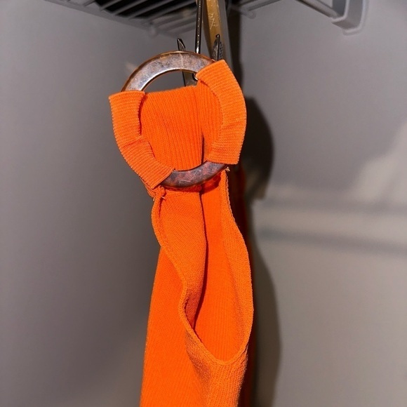 ASOS DESIGN Knit Pants with Ring Waist Detail - Orange, US Size 12 - Picture 5 of 6